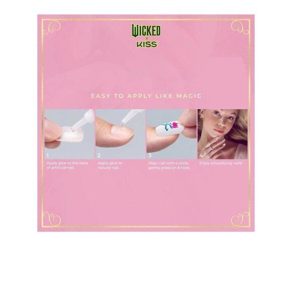 WICKED X Press On Nails and Wicked Hair Pieces and Clip. New With Tags. - Picture 3 of 12